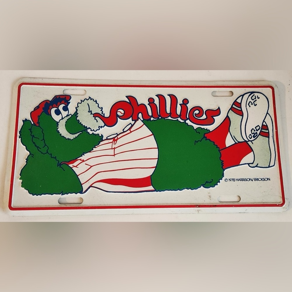 Vintage baseball Phillies Decorative License Plate